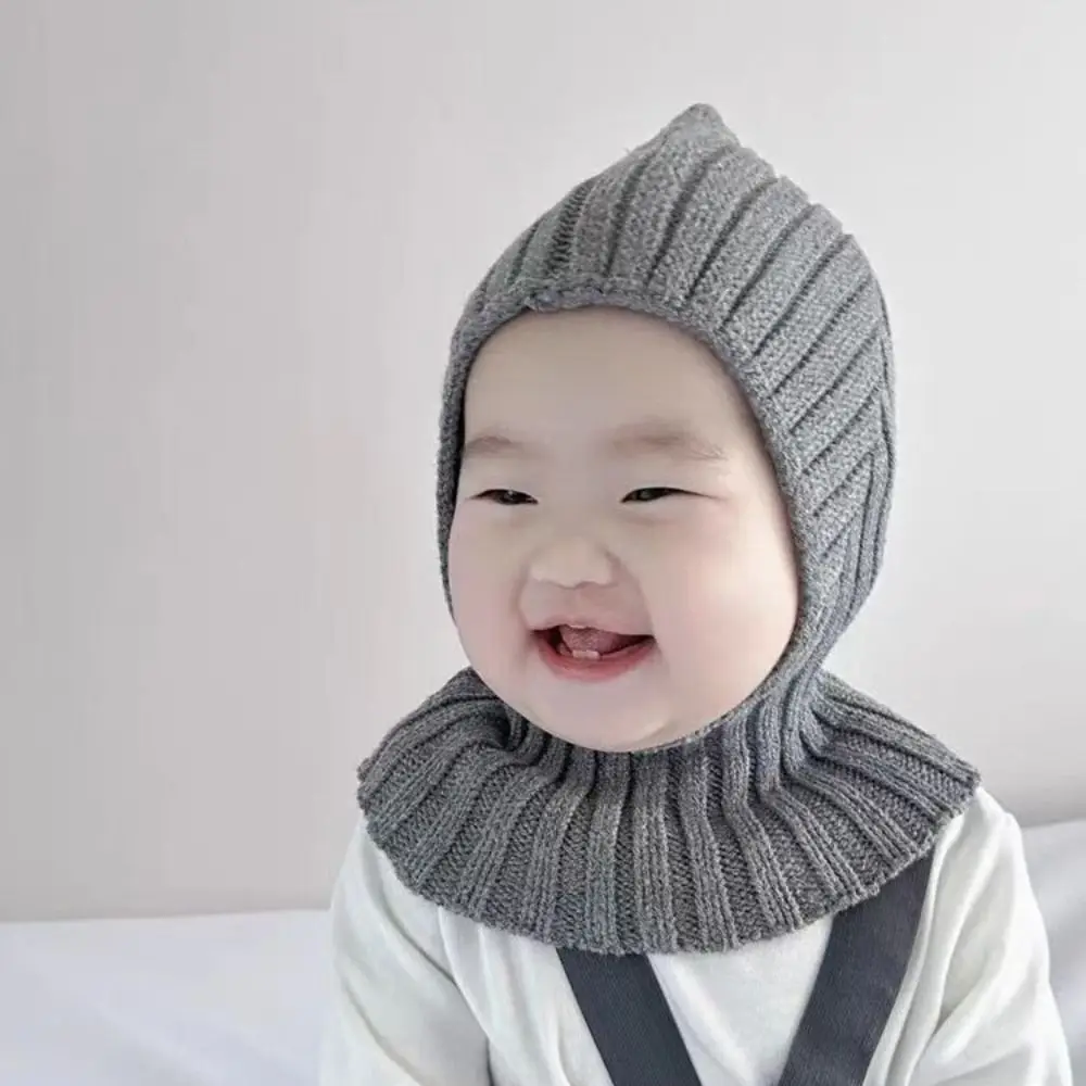 Cold-Proof Neck Warm Baby Beanies Windproof Collar Scarf Integrated Pullover Cap Balaclavas Warm Scarf Cap Newborn