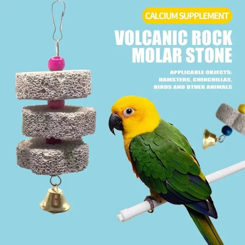 

Parrot Molar String, Volcanic Rock Molar Stone, Hamster, Chinchillas, Birds Mineral Supplement, Pet Products Bird toy pink