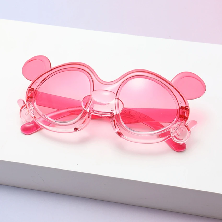 Kids Cartoon Bear Ears Sunglasses Colorful Gradient Lenses UV Protection Fashion Party Beach Summer Eyewear For Boys Girls KJ333