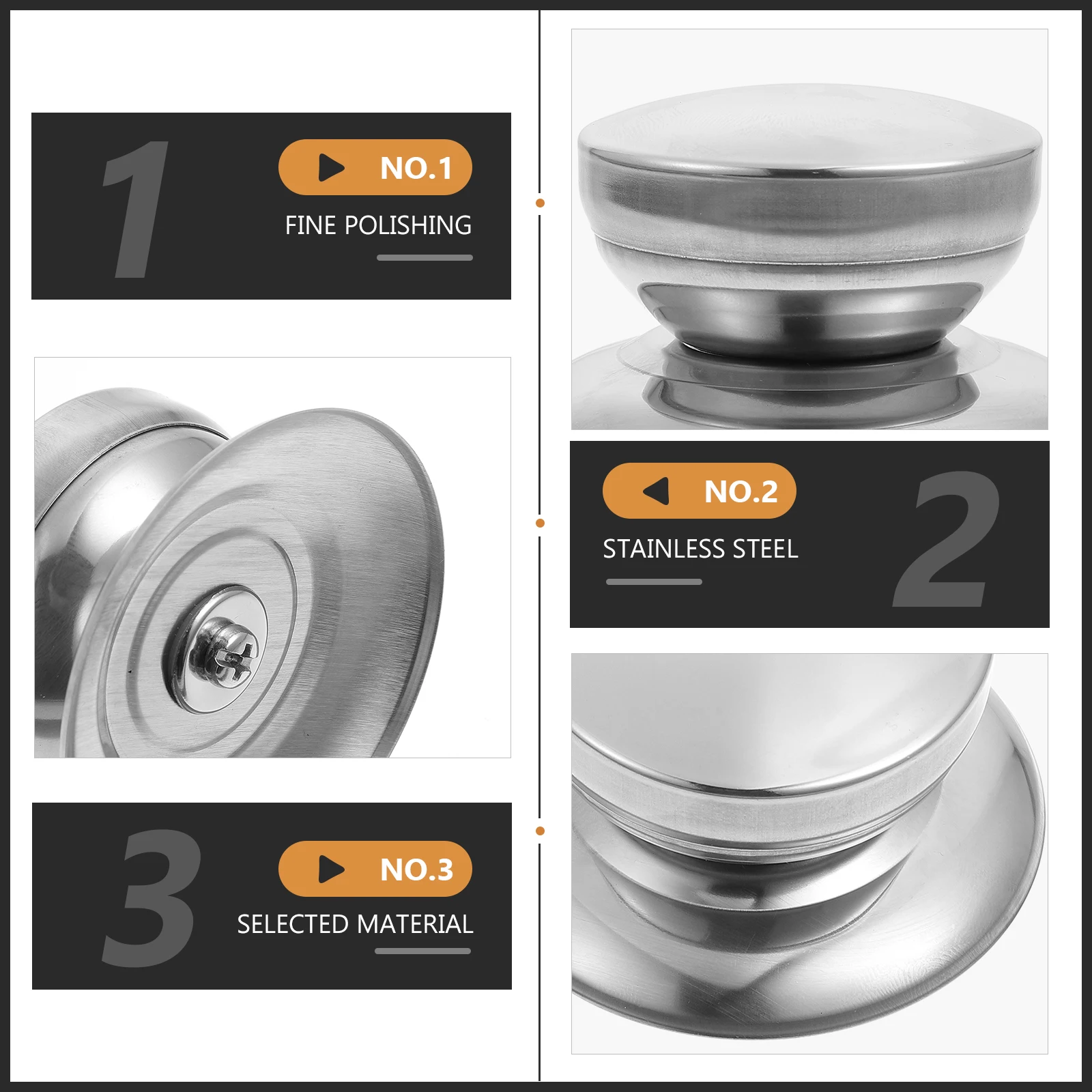 

6pcs Pot Lid Handles Kitchen Gadget Anti-Slip Heat Resistant Pan Cover Knob Replacement Soup Pot Accessory Steamer Lid