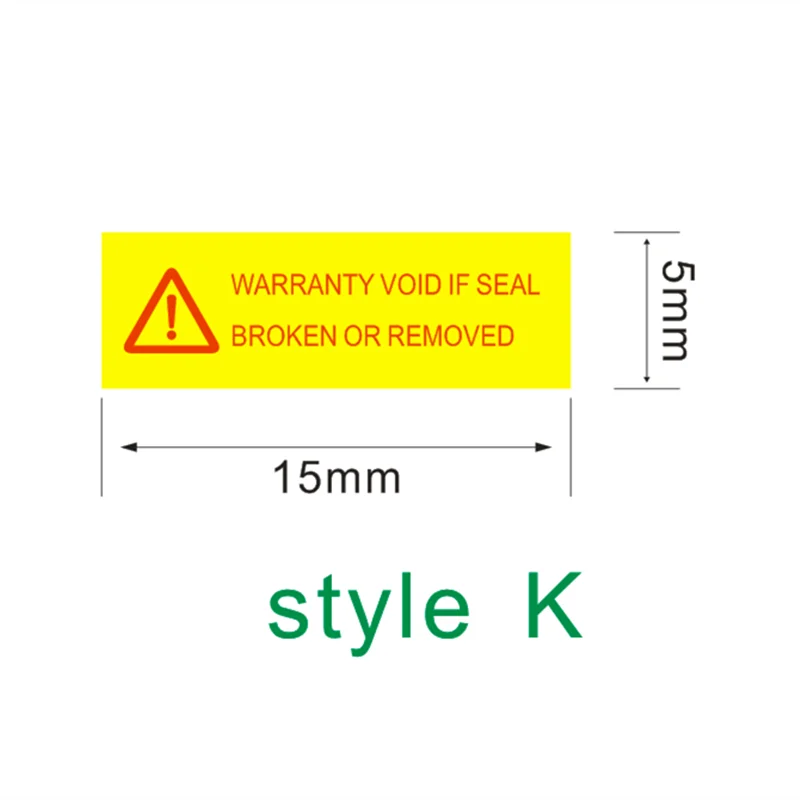 مصنع الجملة تخصيص الضمان ختم التسمية تنطبق على الهاتف المحمول الكمبيوتر الأجهزة الكهربائية المسمار ملصق