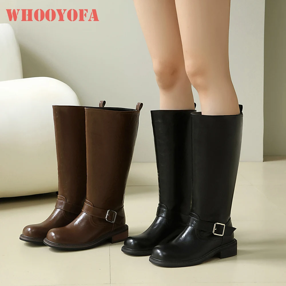 

2025 New Winter Classic Black Brown Women Mid Calf Boots Med Chunky Heel Office Lady Formal Shoes Plus Big Size 11 43 47