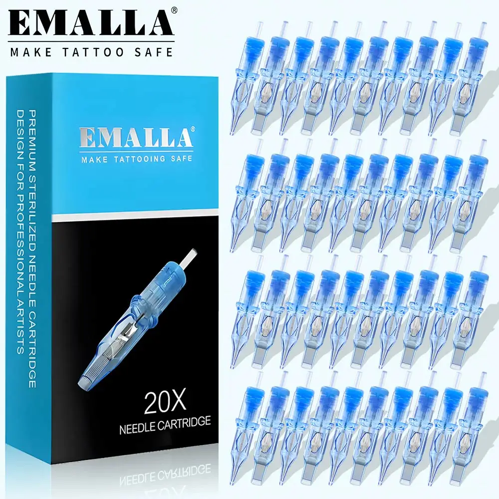 

20/10PCS EMALLA Eliot Tattoo Cartridge Needles RL RS CM MG Professional Disposable Sterilized Tattoo Needles for Tattoo Machine