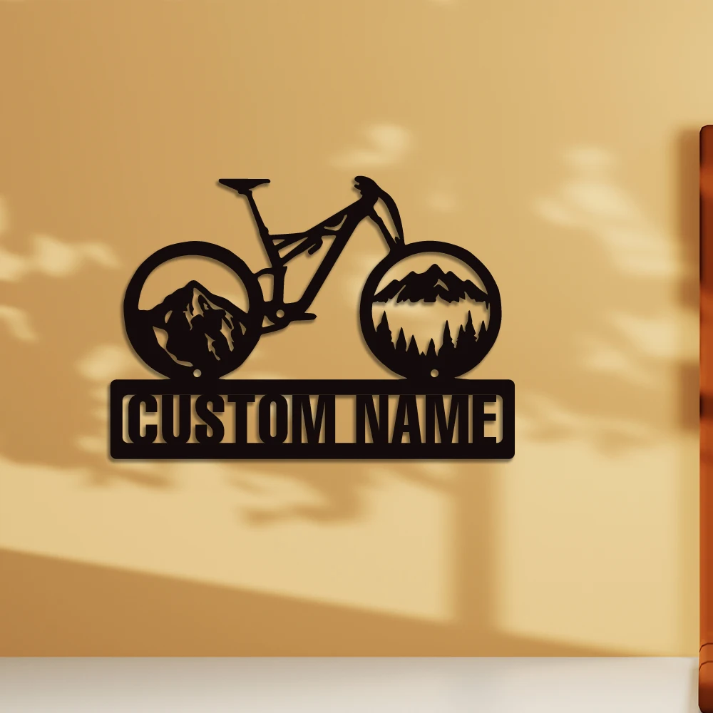 

1pc cool bike Customized Name Tin Wall Signs Metal Wall Plaque For Bedroom Décor