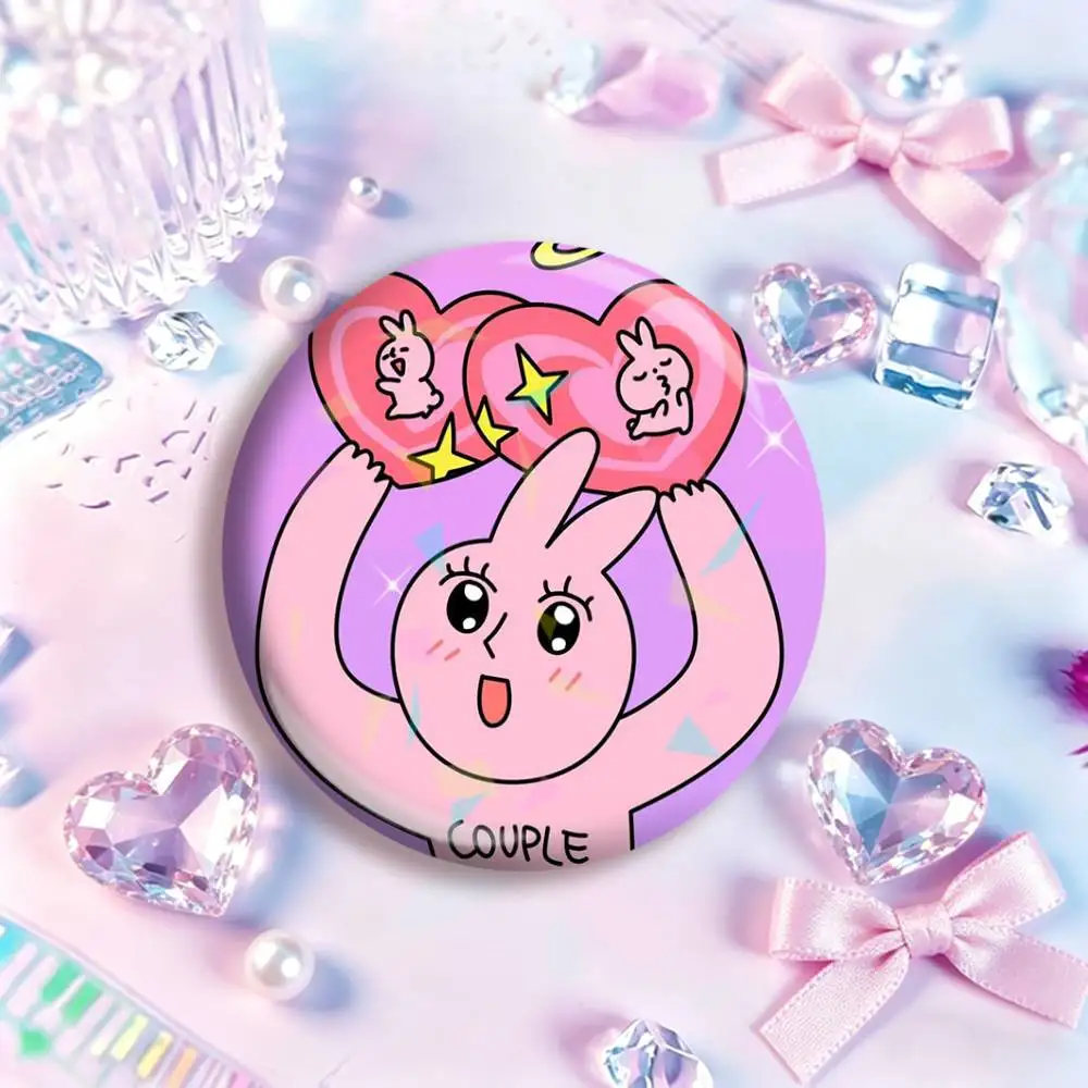 My Friend Rabbit  Laser Badge Creative Pins Brooch for Decor Gifts Fans Collect Easter decorations