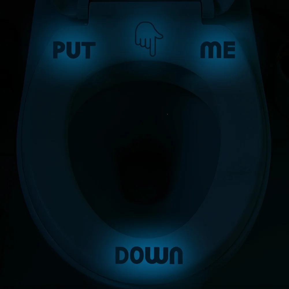 Glow in the Dark Waterproof PVC Toilet Sticker Removable for static Design for Low Light Bathroom Functionality