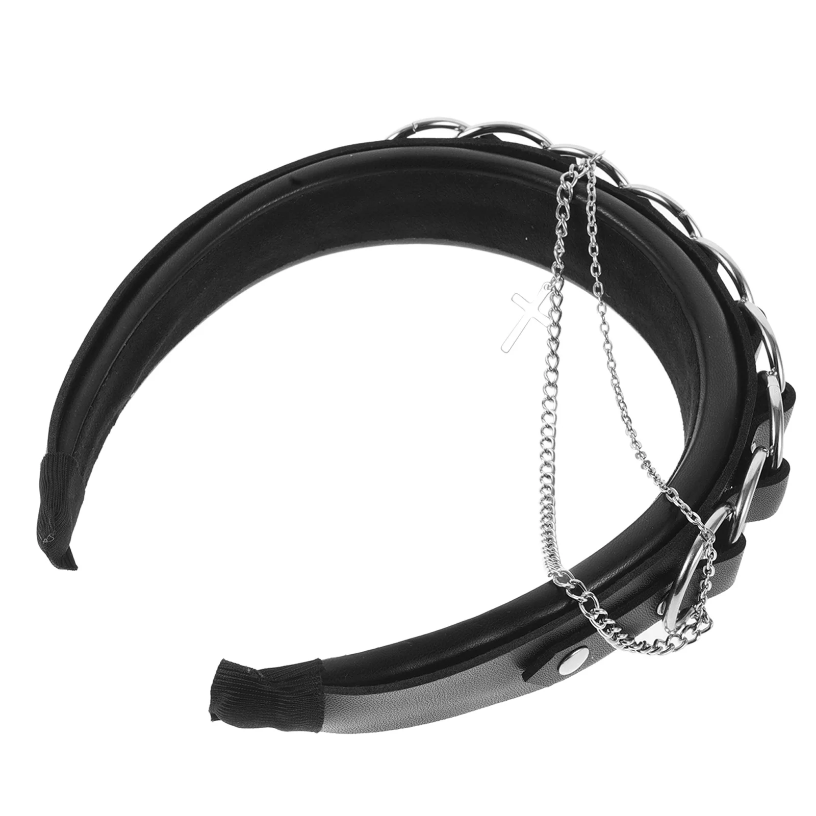 

Готическая повязка на голову в стиле панк, готическая повязка для волос в стиле Лолиты, украшение с перекрестной цепочкой, нескользящие аксессуары для волос для женщин, косплей, готическая повязка на голову