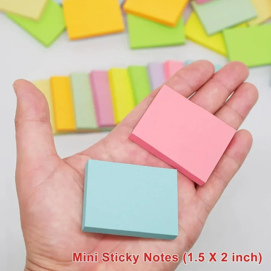 36パック 付箋 1.5x2インチ ポスト 2160枚入り 小型付箋パッド 9色のパステルカラー オーガナイザー/プランニング用