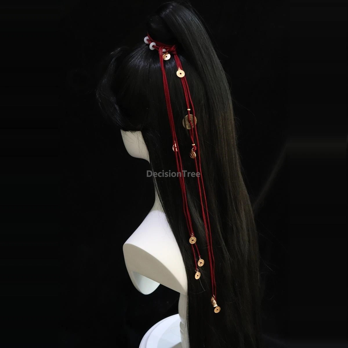 

Новый год в китайском стиле, 2022, красные ремни для волос с кисточками, богатая медная цепочка для завязывания монет, универсальные аксессуары из рыцаря-яранта Hanfu