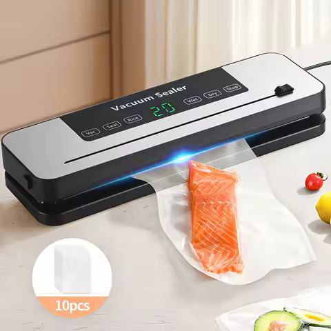 Easy-Use Vacuum Sealer Machine with Dry &amp; Moist Modes for Home Kitchen Food Storage &amp; Sous Vide Cooking