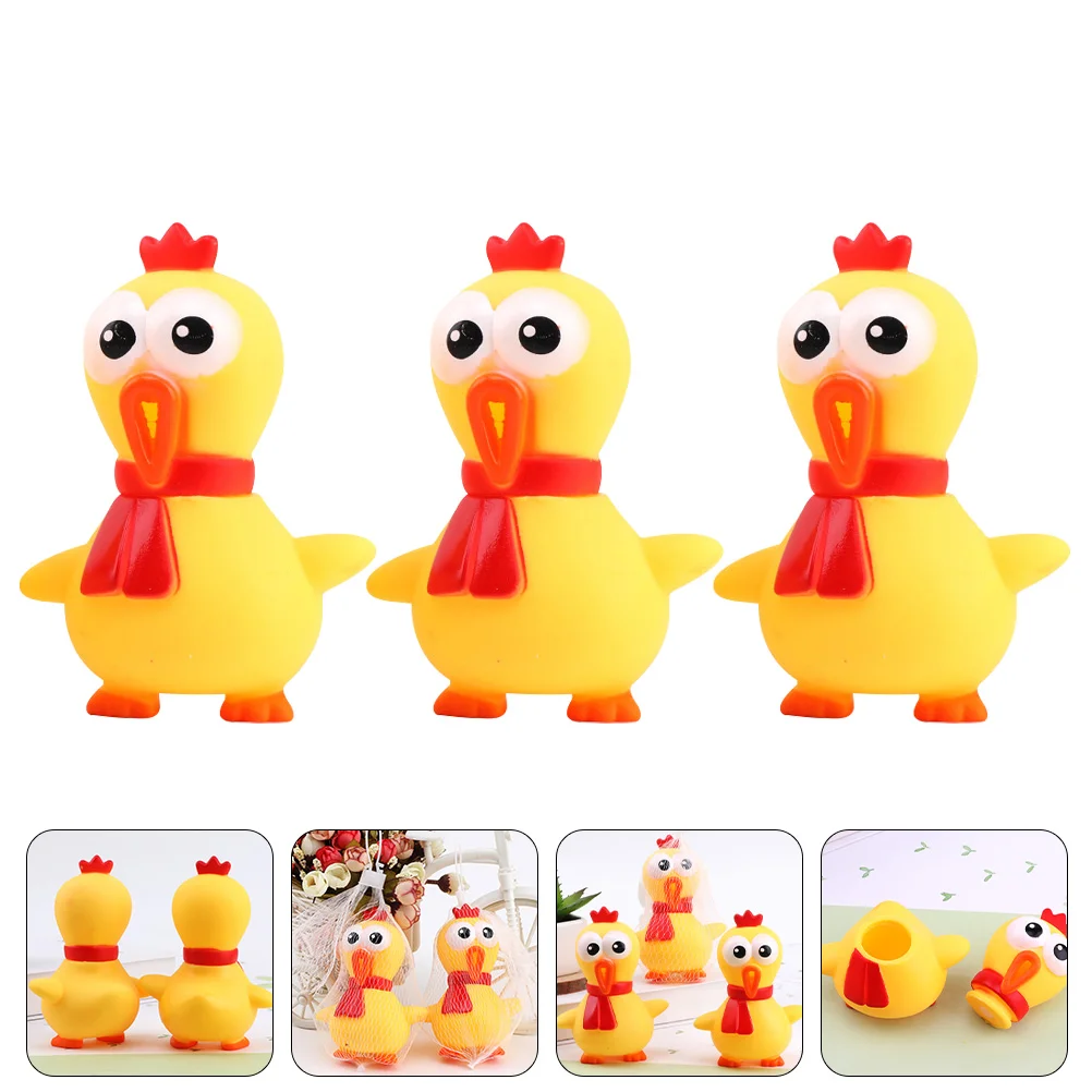 3 Pcs Tricky Screaming Chicken Creative Vent Toys Children’s Kids Squeeze Pressure Novel