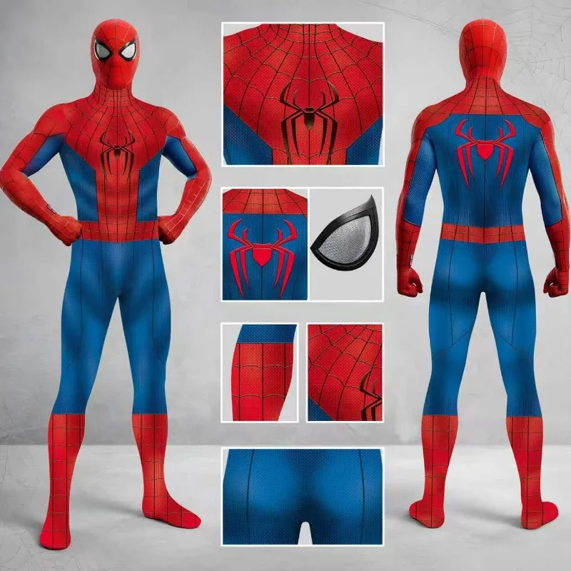 Nuevo Disfraz de Spiderman de la Película, Traje de Superhéroe de una Pieza para Cosplay, Disfraz de Spiderman para Halloween, Regalo para Adultos