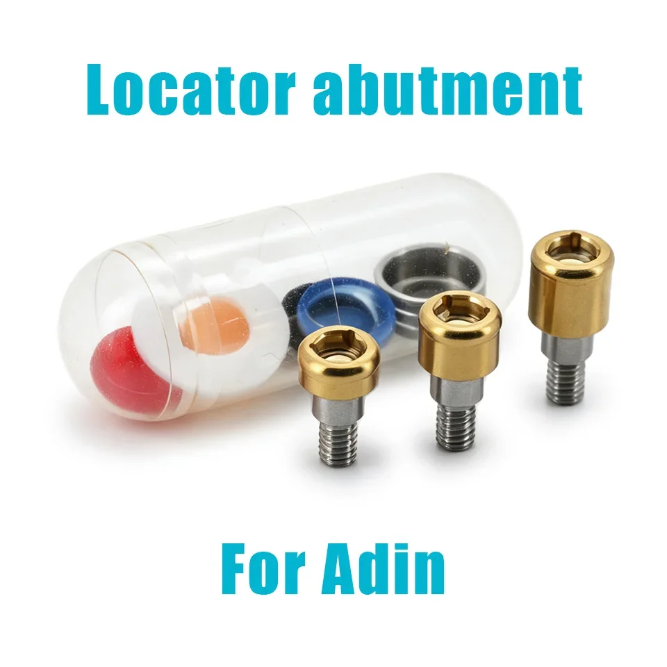 1Set Dental Locator Abutments For Adin Implant System Removable Overdenture Attachment Retentive Inserts Metal Housing Tool Kits