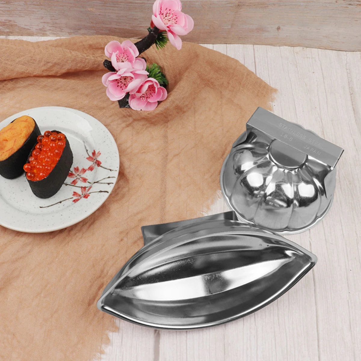 Omurice Mold Pumpkin Style Onigiri Mold Stainless Steel Rice Ball Mold Egg-Wrapped Rice DIY Sushi Making Mold Kitchen Gadgets