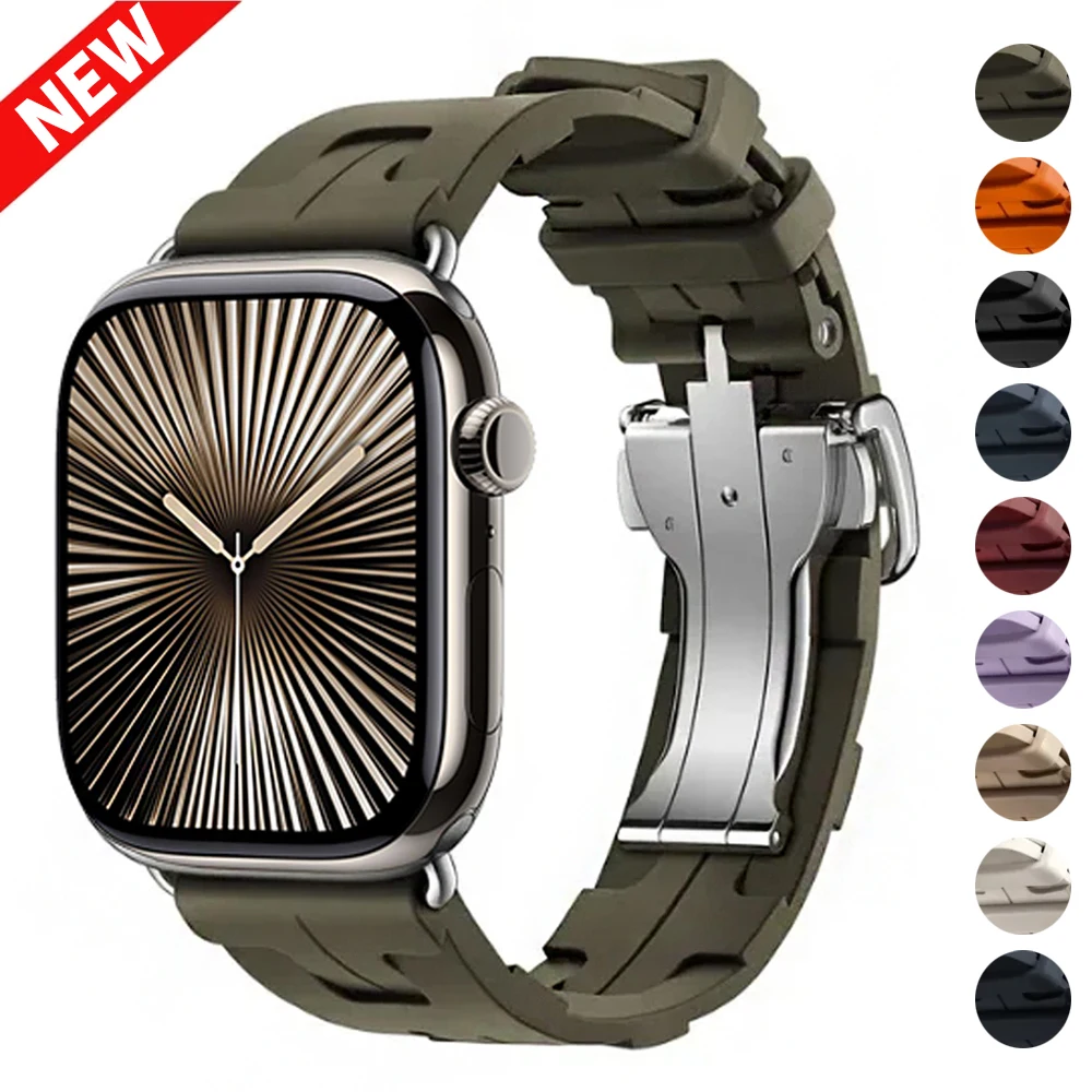 Apple Watch Strap 46mm 42mm Kilim 싱글 투어 실리콘 밴드 Iwatch 10 9 8 Ultra 49mm 40/45mm 팔찌 스포츠 팔찌