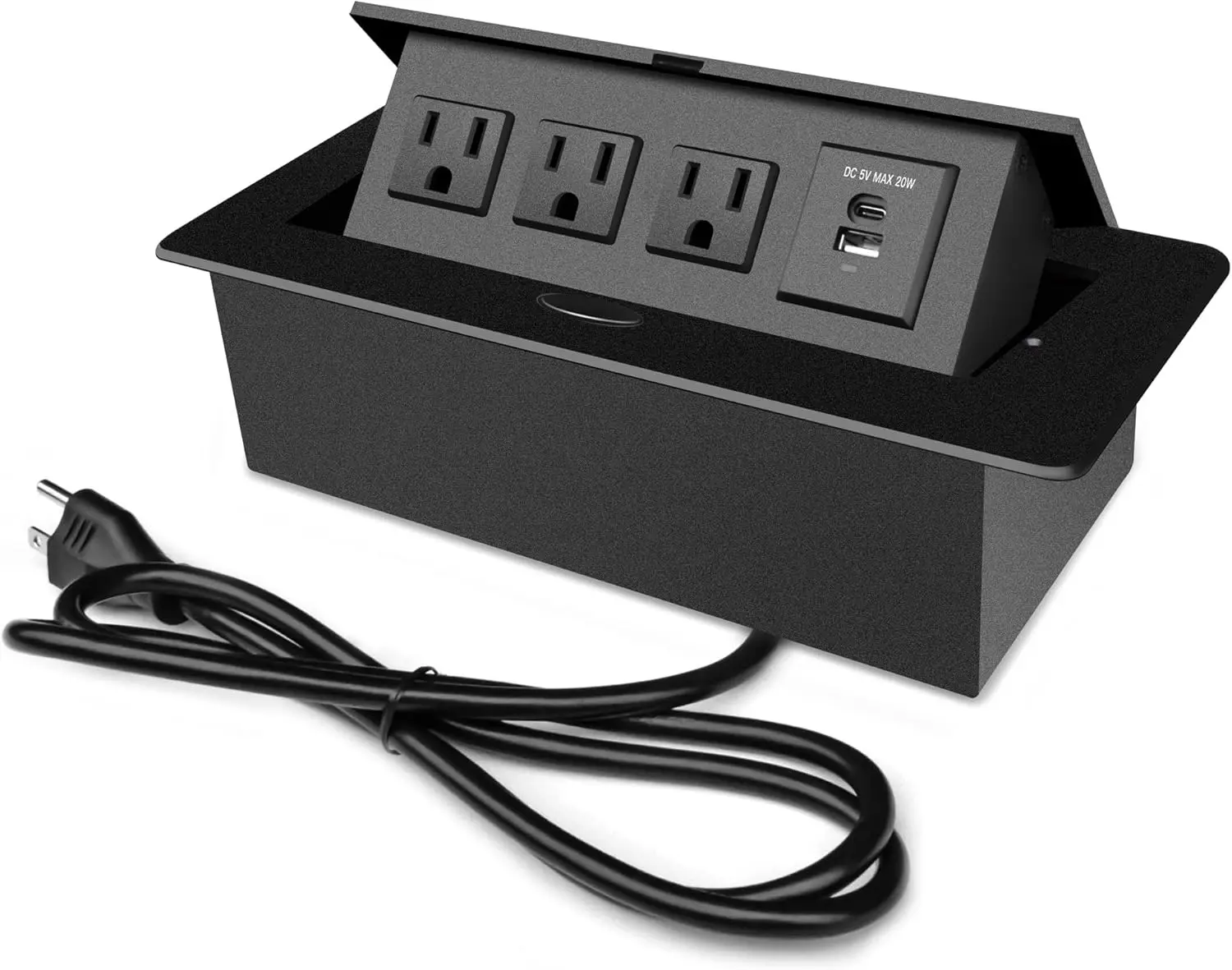 

Pop-Up Table Power Hub with PD20W Fast Charging, 3 AC Outlets & USB Ports for Conference Rooms