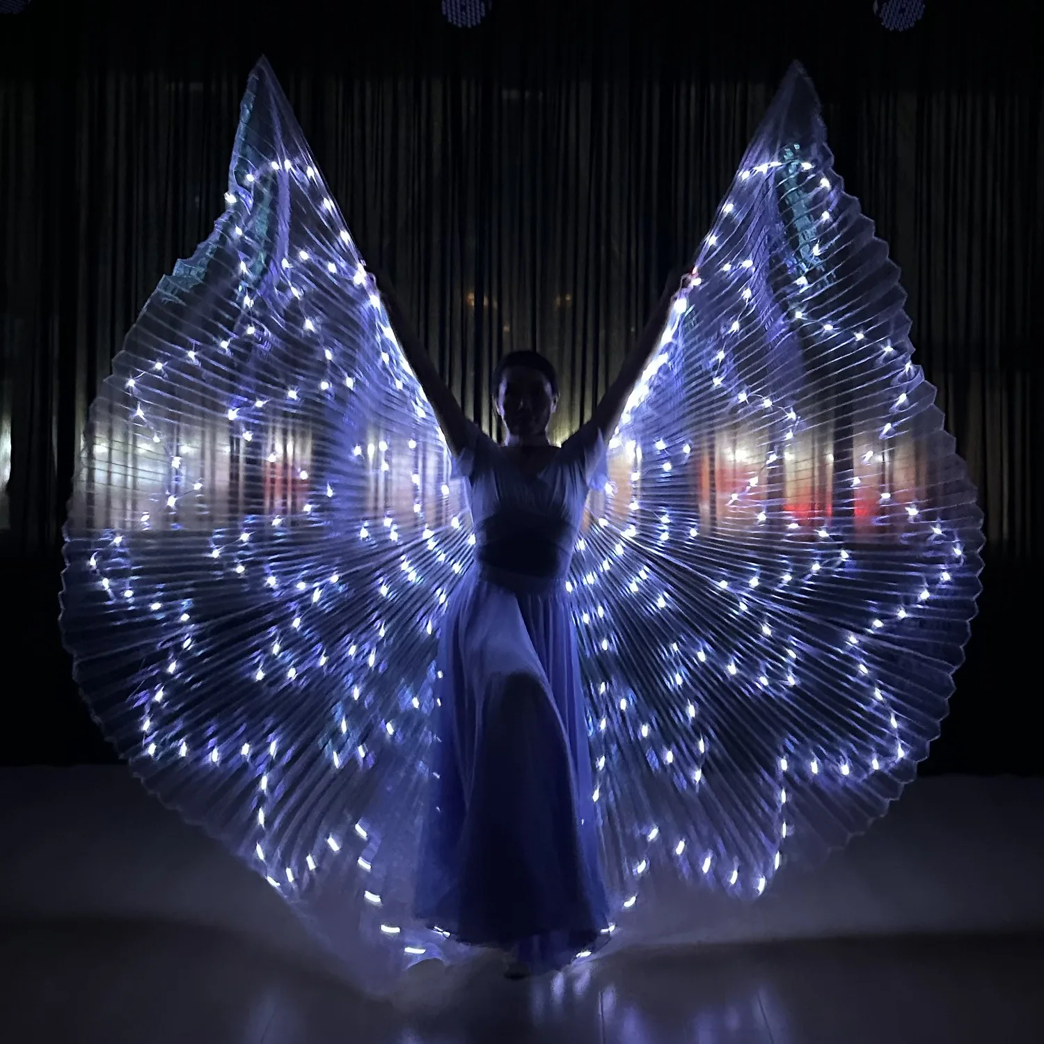 

New LED Isis Wings Belly Dance Wings Butterfly Wings Cape Adult Glowing Light Up Costume Performance