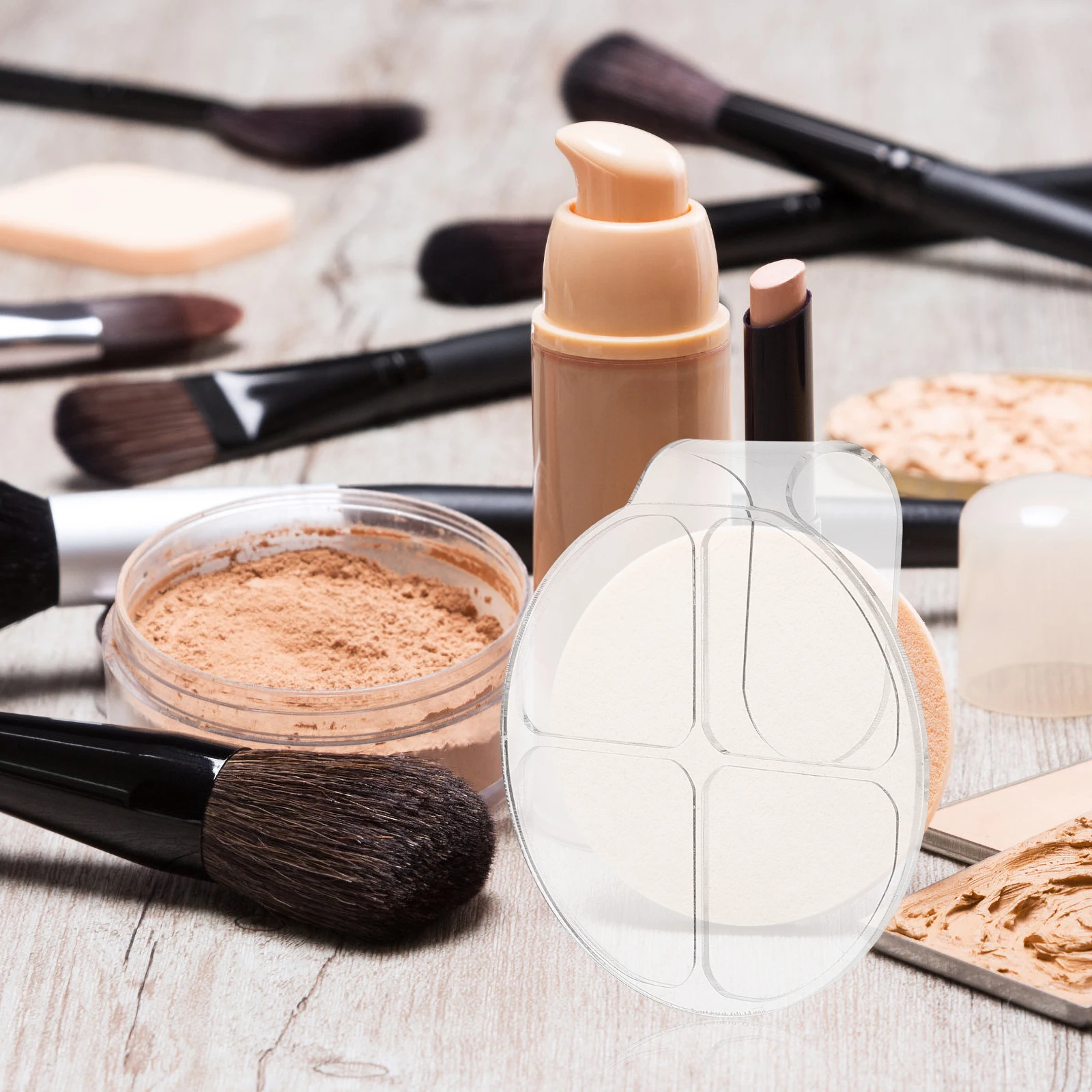 

2 Sets Color Palette Makeup Tools Make-up Spatula Brush Foundation Mixing Tray