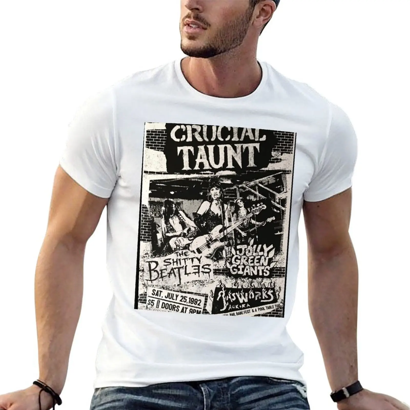 Фото Футболка Crucial Taunt Concert, мужская футболка, летняя футболка, мужская дизайнерская хлопковая футболка, футболка высокого качества