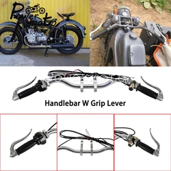 Motorcycle Ural Sidecar Handlebar W/ Grips Lever Cable For Zundapp DB DS 750 MW M1 M72 R12 R75 R51 R61 R66 R71 K750 Old School