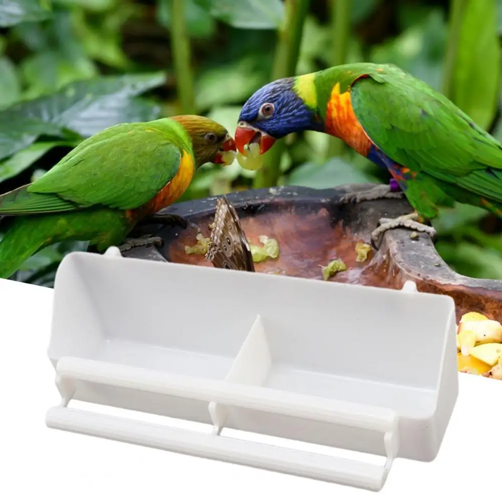 Eco-friendly Bird Feeder with Perch Stick Cage Accessories BPA Free Bird Food Container Pet Feeder