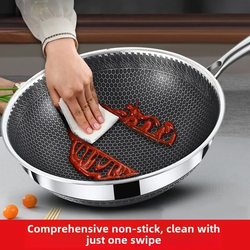 

316 stainless steel pot Pot non-stick wok Household wok non-stick induction cooker gas stove suitable