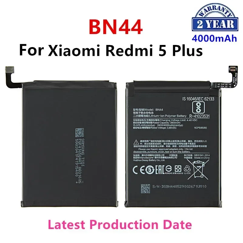 Brand New  BN44 4000mAh Battery For Xiaomi Redmi 5 Plus BN44 High Quality Phone Replacement Batteries