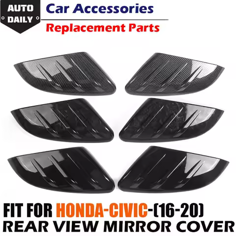 Rhyming Rearview Mirror Cover Cap Trim Forged Fiber Fit For Honda Civic 10th Type-R Hatchback 2016-2020 Car Refit Accessories