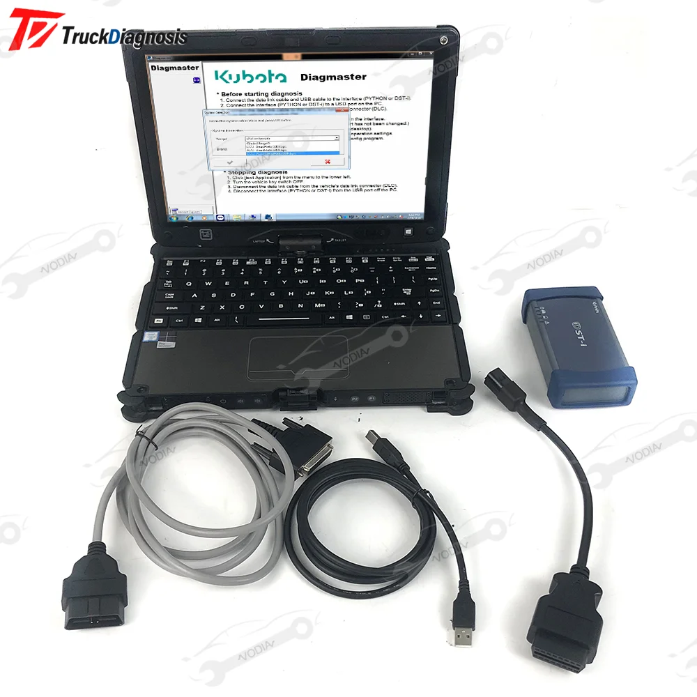 لـ KUBOTA DIAGNOSTIC PYTHON Python واجهة Diagmaster KUBOTA Takeuchi أداة تشخيصية والكمبيوتر المحمول v110