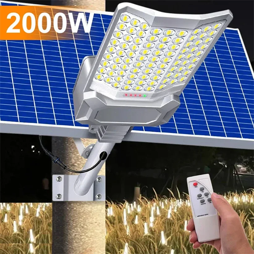 impermeavel solar street lamp controle remoto iluminacao de seguranca decoracao do jardim jardinagem luz esportes ao ar livre luzes 2000w 01