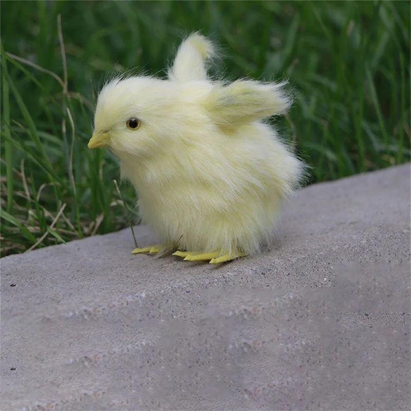 Realistico carino pulcino di pasqua giocattolo simulazione pulcino decorazione fai da te Desktop in miniatura pollo giardino ornamento regalo di pasqua giocattoli per bambini