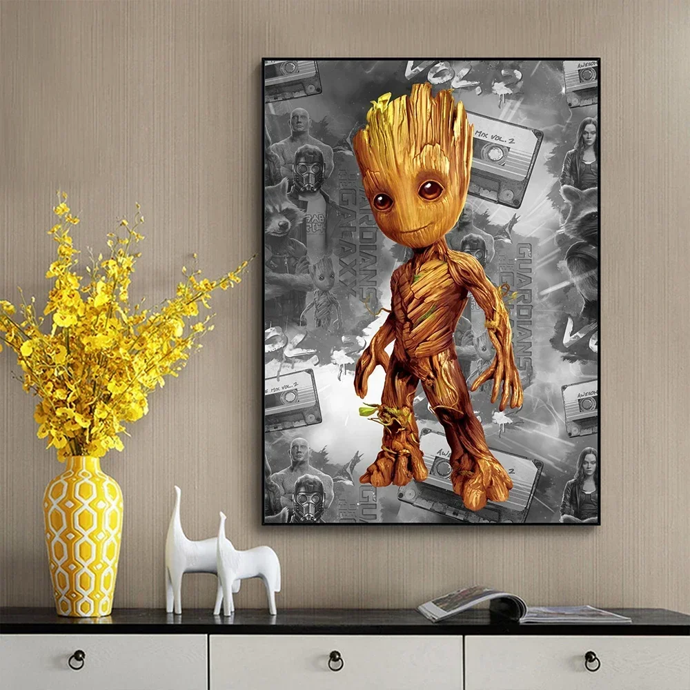 Disney Cartoon Poster Baby Groot Wall Print Canvas Painting Wall Decoration Picture Painting Childen\'s Room Living Decoration