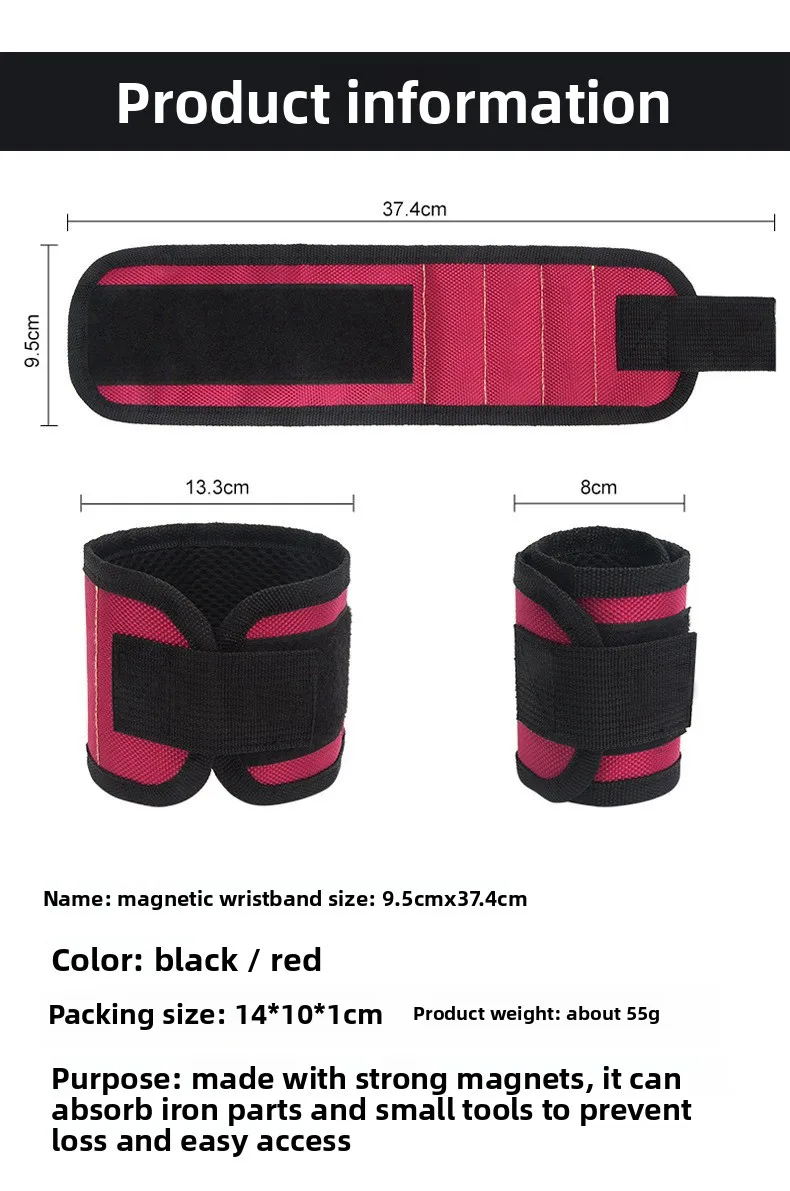 Magnetic Wristband for Holding Screws,Nails,Drilling Bits,Wrist Tool Holder Belts with Strong Magnets,Cool Gadgets for Men