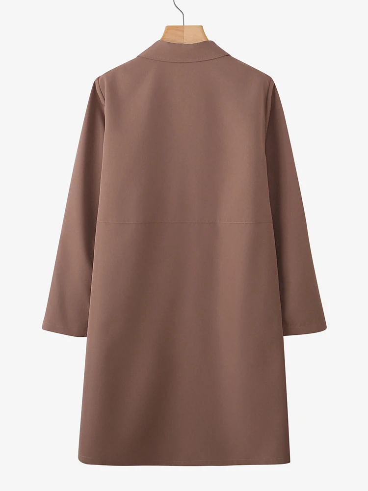 Damskie płaszcze typu trencz w stylu vintage 2025 ZANZEA Jesień Eleganckie płaszcze robocze w stylu OL Stylowe, jednolite, wiatroodporne długie płaszcze z długim rękawem i kołnierzem.