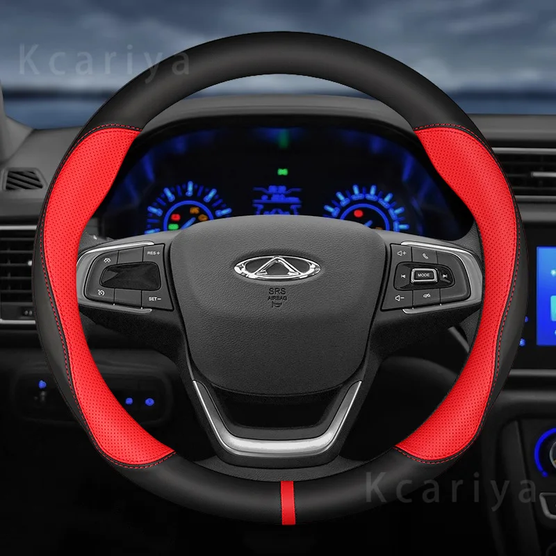 

Car Steering Wheel Cover 38cm Leather For Chery Tiggo 8 Arrizo 5 Pro Gx 5x eQ7 Chery Tiggo 7 Pro 2018 2019 2020 Auto Accessories