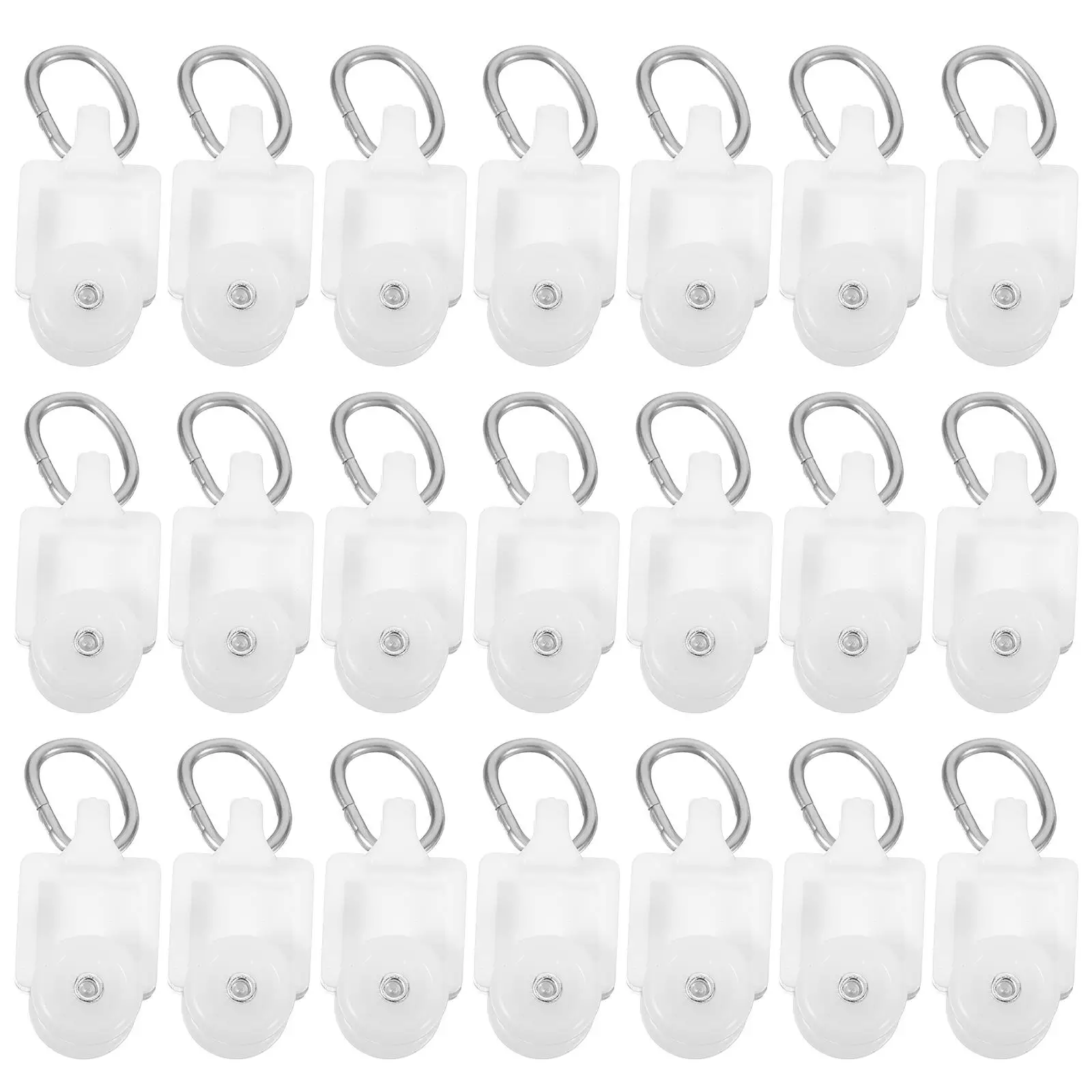

50 Pcs Curtain Track Rollers Hooks White Plastic Ceiling Mounted L U Shaped Smooth Sliding Shower Rings Drapery Holdbacks