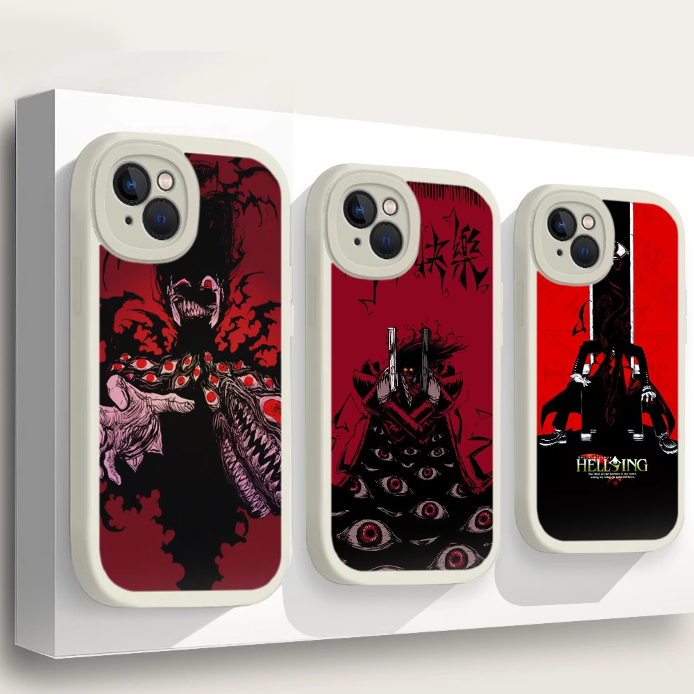 63B casing silikon lembut kipas Alucard Hellsing Anime untuk iPhone 15 Plus 14 13 12 11 X XS XR Pro Max Mini 8 7 Plus