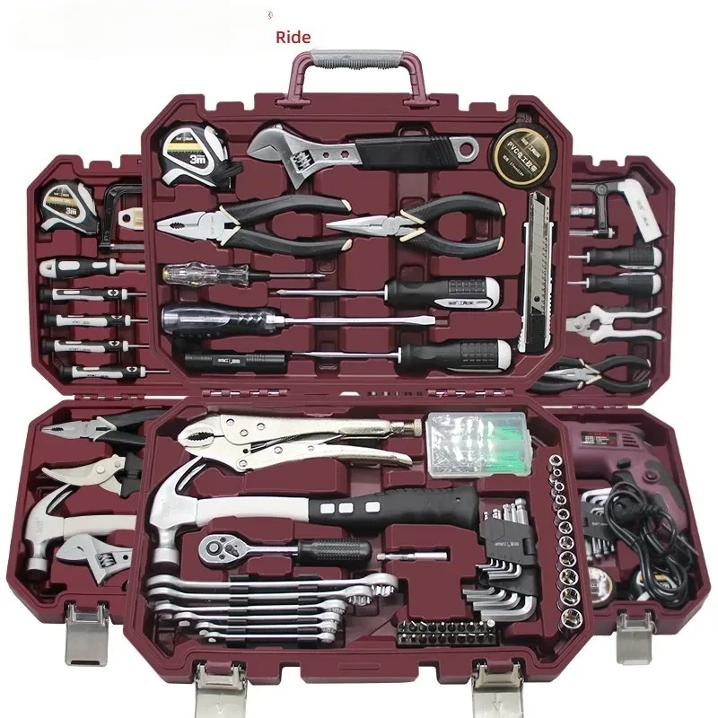 for Red Gift Tool Set Household Hardware Hand Tool Combination Maintenance Set Full Set of Toolbox
