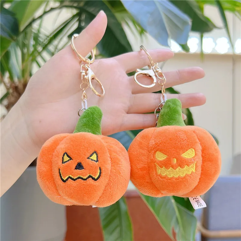 Halloween Kürbis Plüsch Schlüsselanhänger Niedlicher Plüschtier Geist Anhänger Tasche Charm Rucksack Clip Zubehör Horror Party Dekor Geschenke
