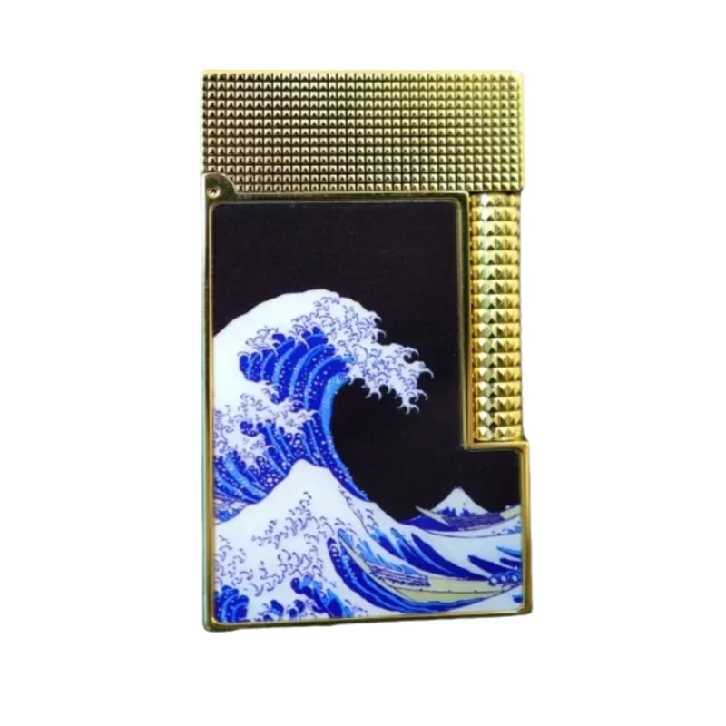 Calories Aloud Sound Inflatable Lighter Windproof Steel Sound Side Slip Brass Cigarette Lighting Tool Creative Surfing Pattern