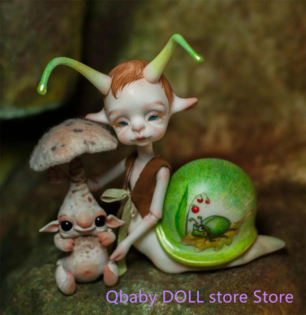 Qbaby Doll Shop 1/12 woniu snail Resin Doll Pet Birthday Gift DIY Cosmetics