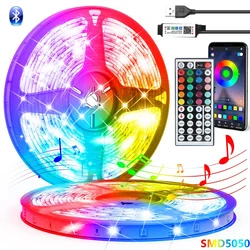 30M USB Led diody na wstążce RGB podczerwieni sterowanie Bluetooth Luces Luminous dekoracji do salonu 5050 wstążka oświetlenie Fita lampa