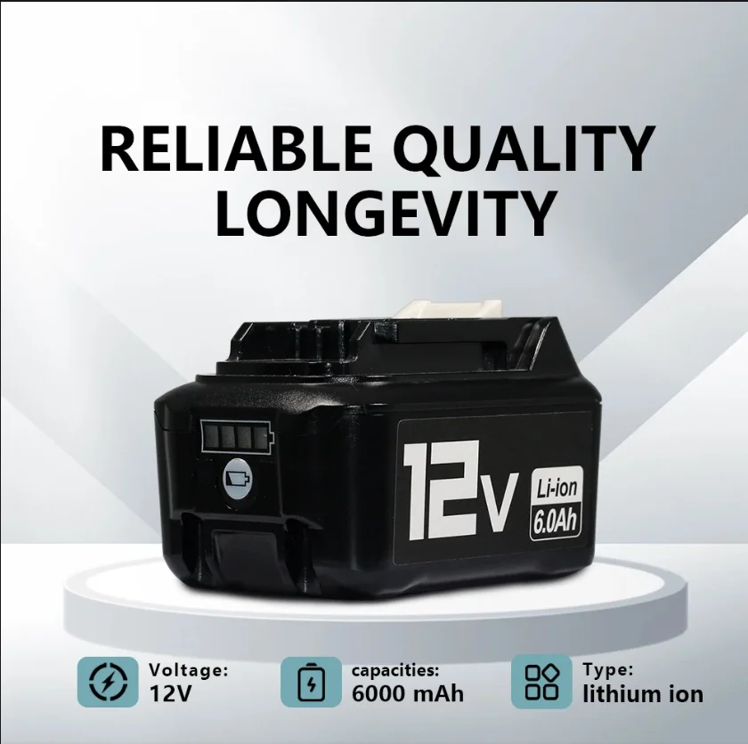 

For Makita 12V 6.0Ah/6000mAh power tools lithium battery pack, For BL1041B, BL1040B, BL1030 BL1021B, BL1015, DF031D, TD110D....