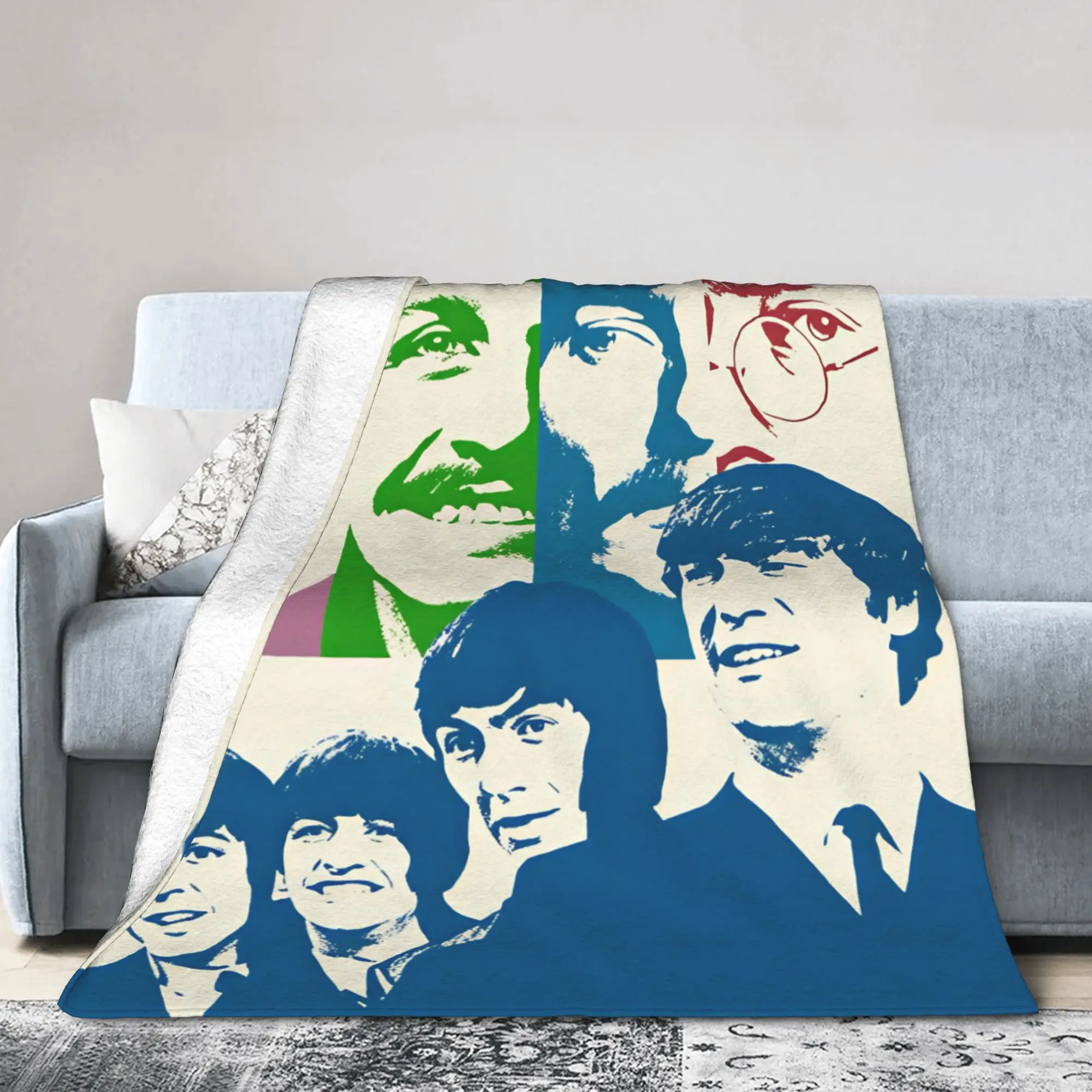 Rock Band The B-Beatles Warm Soft Blanket  Kids Plush Throw Blanket Pattern Home Decor Flannel Bedspread Sofa Bed Cover