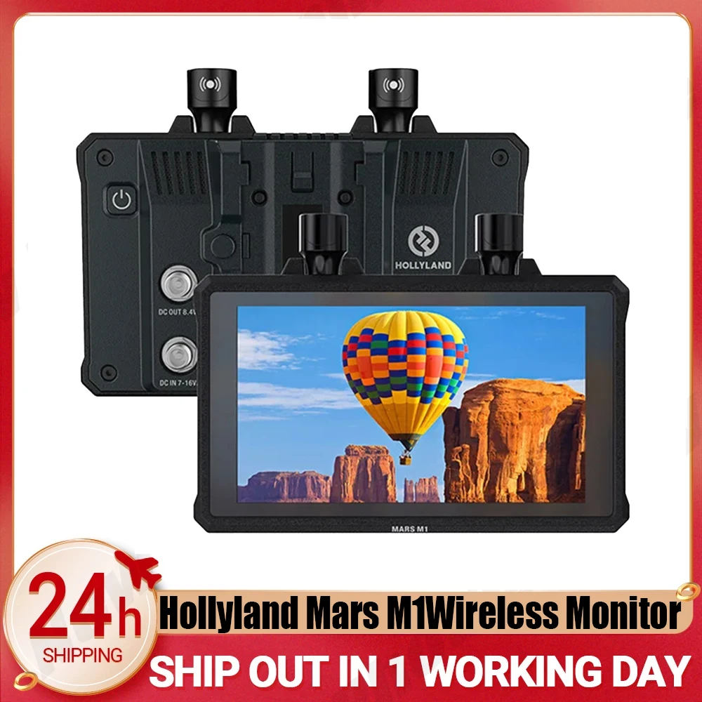 

Hollyland Mars M1 Enhanced Wireless Transmitter Receiver Monitor 3-in-1 SDI Wireless Video Transmission System Monitor