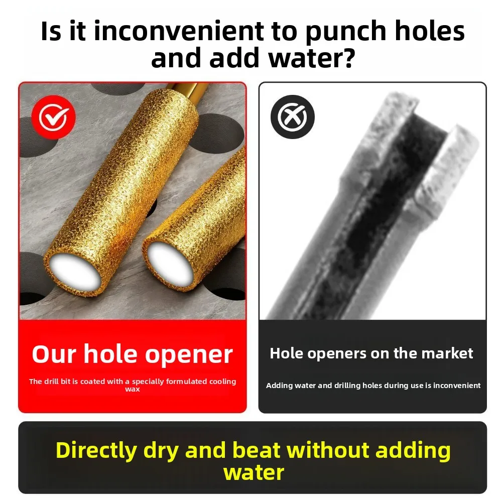 

Hexagonal Shank Dry Ceramic Tile Diamond Drill Bit Portable Trimming Dry Drilling Heads Hole Openers Multifunctional