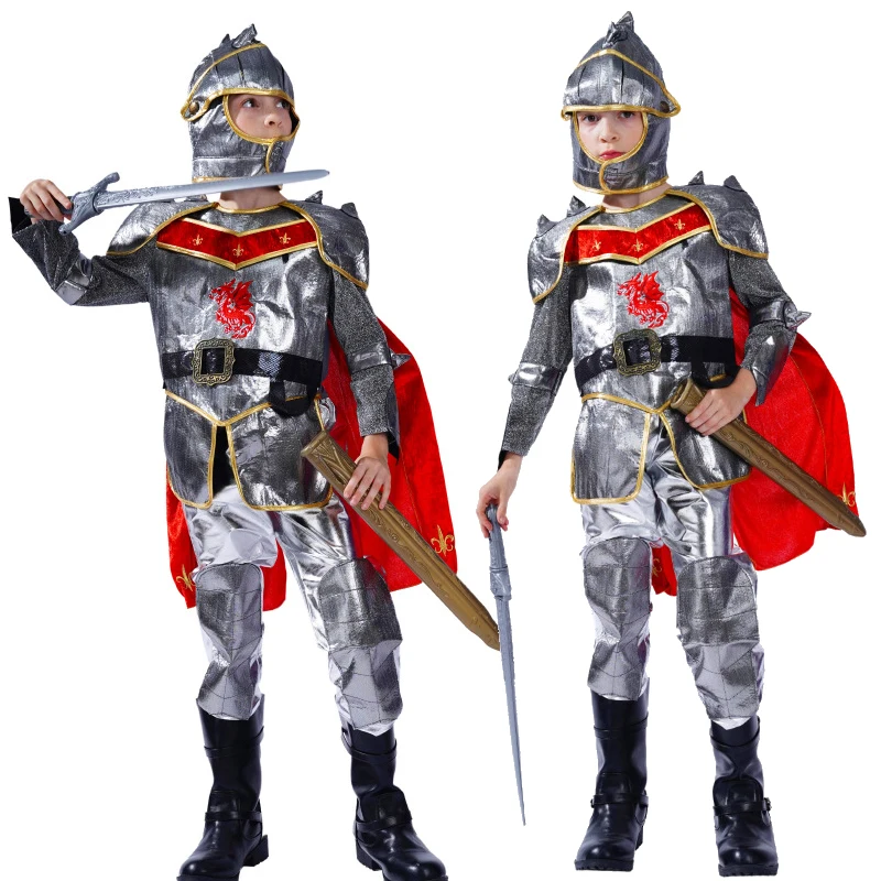 

New children's Crusaders Knights Costume Halloween General Warrior Crusaders cos Party Activities Drama Stage Performance