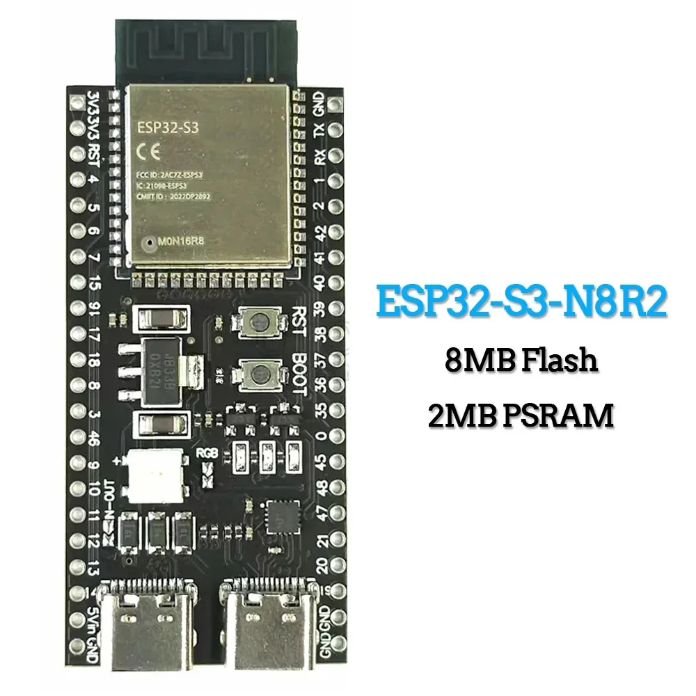 ESP32-S3 Wifi BT Module Development Board voor Arduino IDE ESP32-S3-WROOM1 N16R8 N8R2 44Pin Type-C 16 MB Flash 8 M PSRAM ESP32 S3