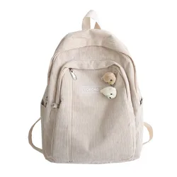 Zaino da donna zaini da scuola di Design in velluto a coste per ragazze adolescenti borsa da scuola zaino a righe borse da viaggio Soulder Bag Mochila