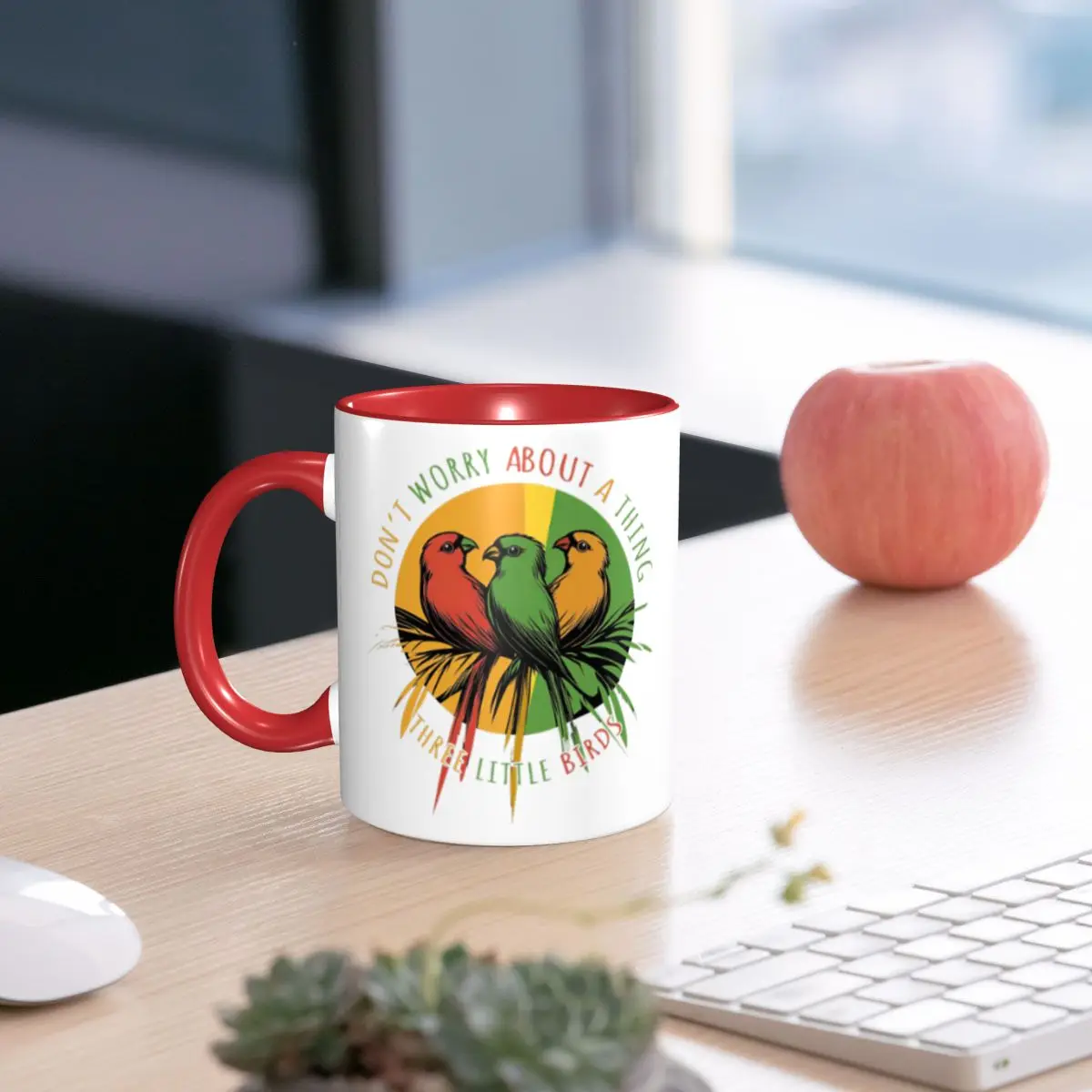 Kawaii Three Little Birds Reggae Mug Funny Ceramic Coffee Cups Tea Mugs Milk Cup Drinkware Gifts for Friends